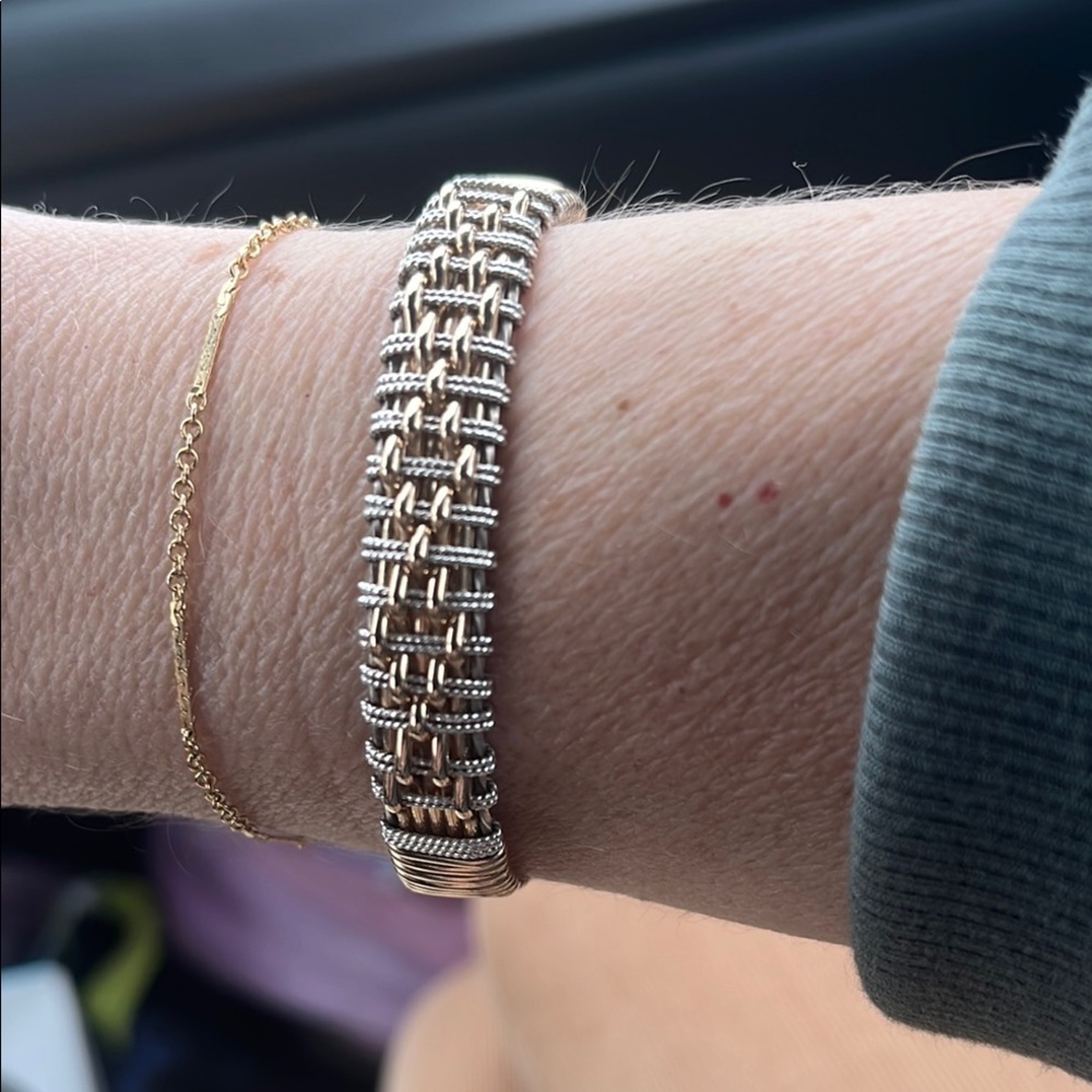 Elegant Silver and Gold Bracelet